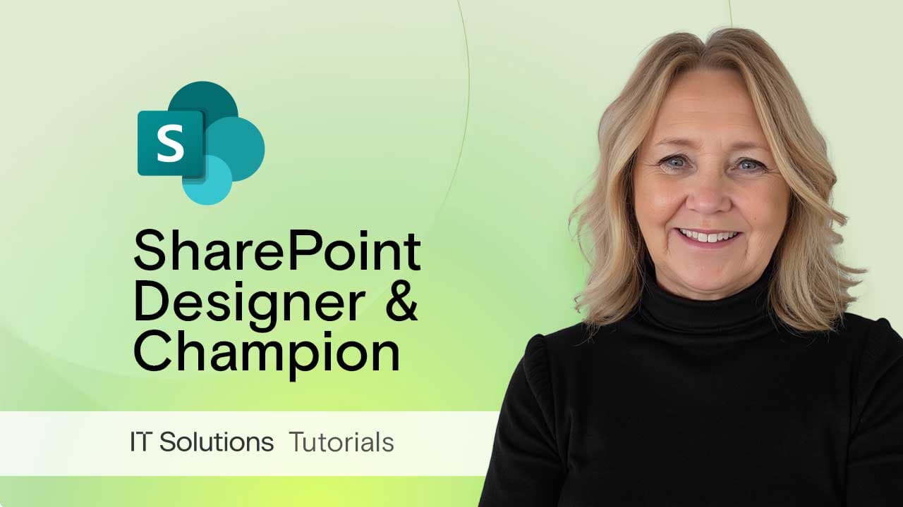 Title Card for Copilot for SharePoint Training Event, with a Photo of Instructor, JoLynn Rihn
