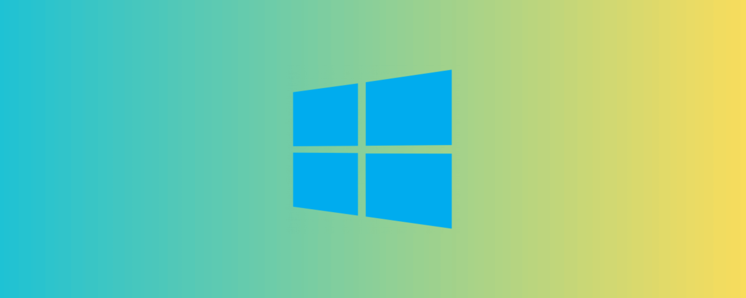 Green and yellow gradient background with a blue windows logo