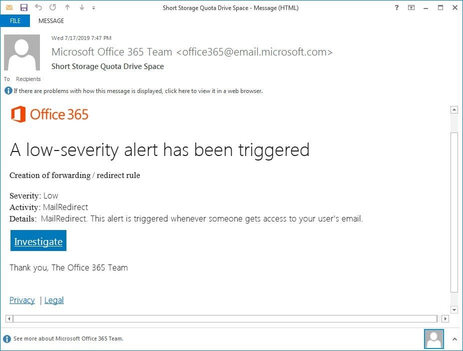 Microsoft 365 Admin User Phishing Threats