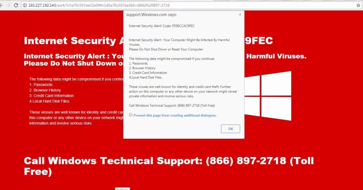 New Scam Microsoft Warning Alert