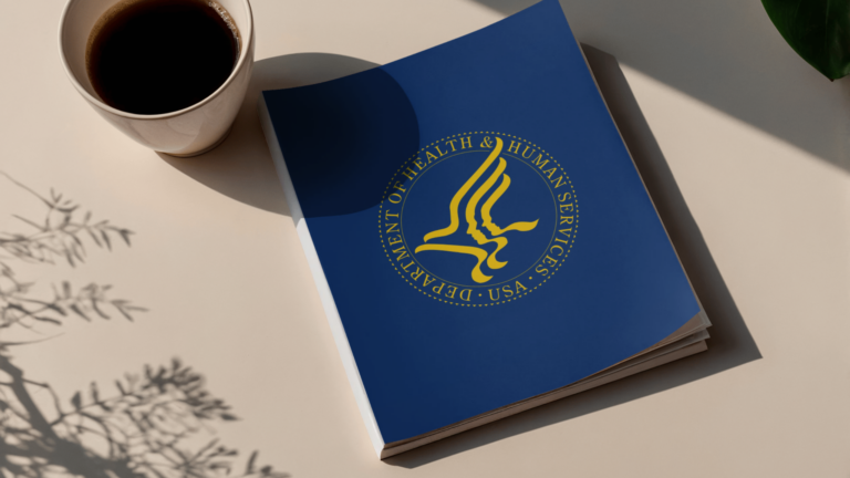 HHS logo on booklet